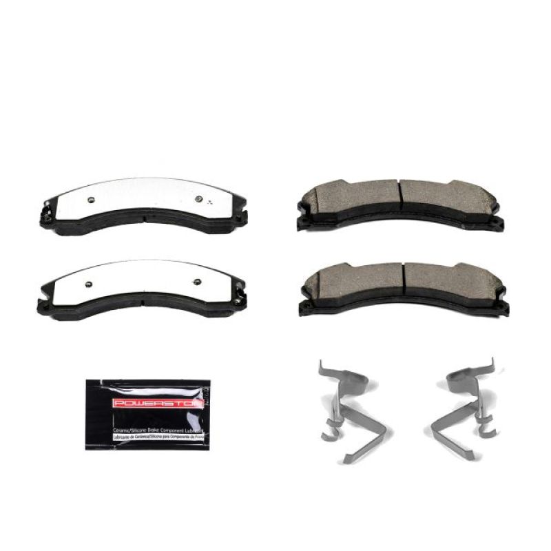 PowerStop Z36 performance brake pads for Chevrolet Silverado 2500 HD front or rear, with hardware for truck and tow applications.