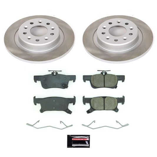 PowerStop rear semi-coated brake rotor kit for 2017-2018 Buick Envision, performance brake kit with quality construction.