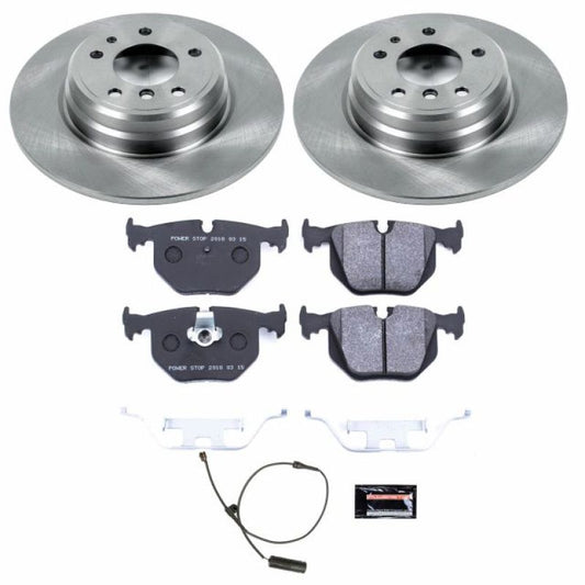 PowerStop rear brake kit for 1995 BMW 740i, high-performance track day brake kit with black performance components.