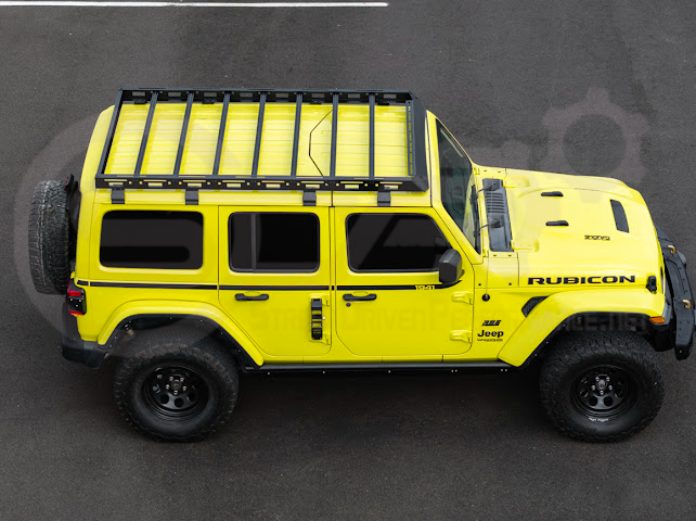 2018-UP JEEP WRANGLER JL & 2020-PRESENT JEEP GLADIATOR JT | CARBON STEEL BLACK TOP ROOF CARGO RACK (FULL & HALF LENGTH)