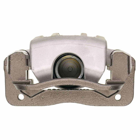 PowerStop rear left OE replacement brake caliper for Hyundai Santa Fe Sport 2013-2016, black metal with mounting hardware.