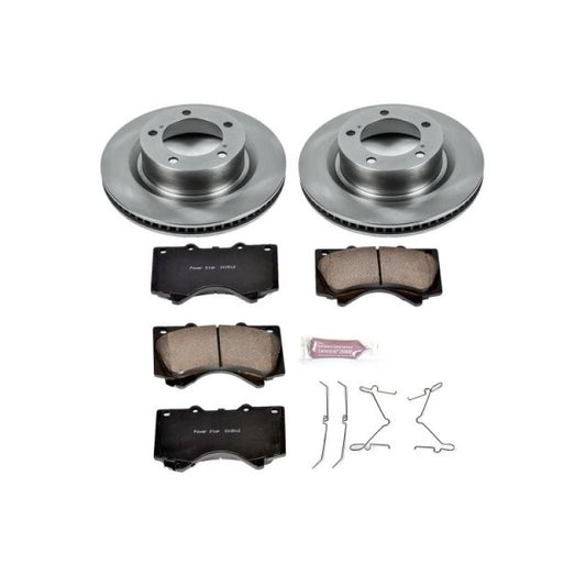 PowerStop OE front brake kit for Lexus LX570 2016-2018, includes brake rotors and pads, automotive brake components.