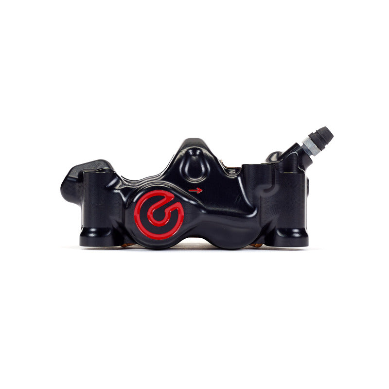 Brembo Powersports P.484 Cafe Racer right brake caliper, OE motorcycle brake caliper with black finish and mounting bracket.