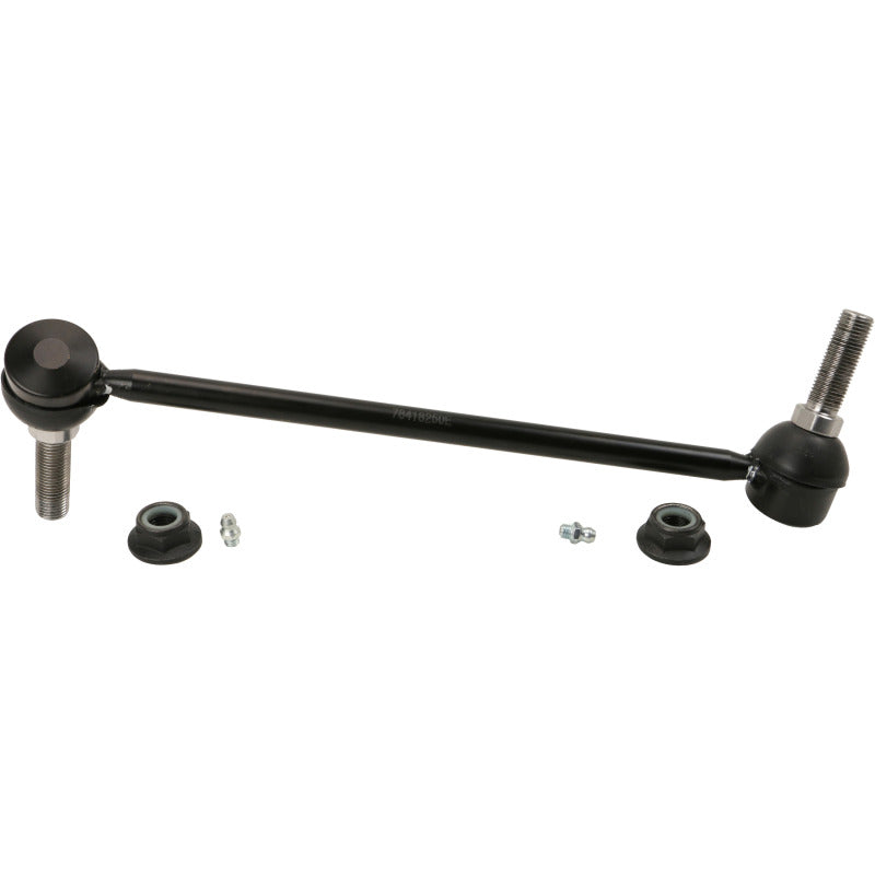 Moog Ford Police Interceptor Sedan front right sway bar endlink kit for 2013-2019 model, showing the stabilizer bar link components.