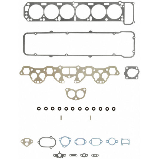 Fel-Pro Nissan 280ZX PermaTorque engine cylinder head gasket set installed on a engine block.