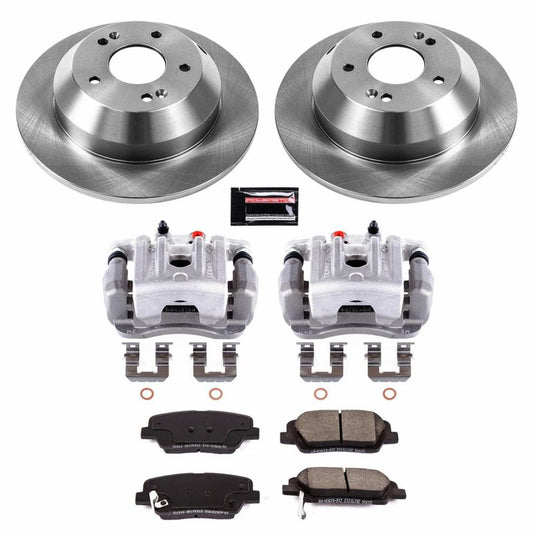 PowerStop rear Hyundai Santa Fe brake kit with calipers, OE-style brake components for 2010-2012 models.