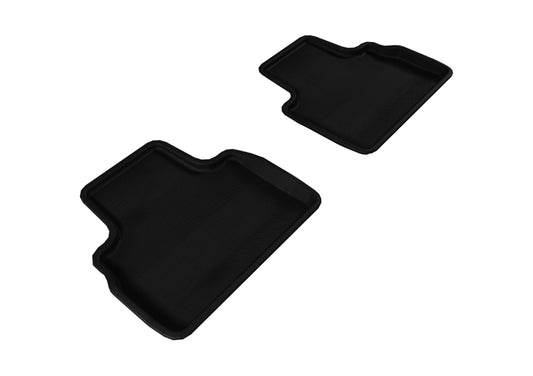 Black 3D MAXpider rubber second-row floor mats for Infiniti QX70, FX35, FX50, and FX50S, designed to protect vehicle flooring.