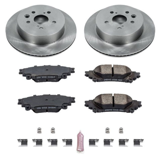 PowerStop rear brake kit for Lexus IS250 2014-2015, OE style auto specialty brake components with rotors and pads.