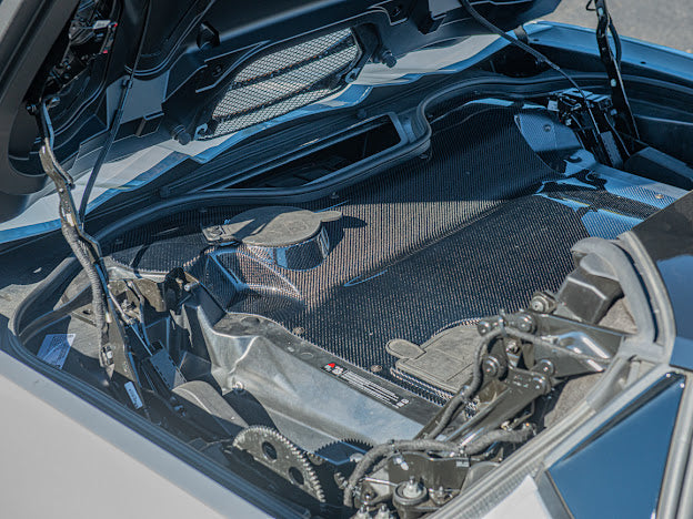 2020+ CHEVROLET CORVETTE C8 HTC | FACTORY STYLE CARBON FIBER ENGINE BAY PANEL COVER REPLACEMENT
