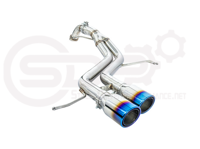 Hyundai Veloster Turbo 2013-2018 exhaust axle back with dual 4-inch burnt tip or chrome finish, Street Driven Performance exhaust system
