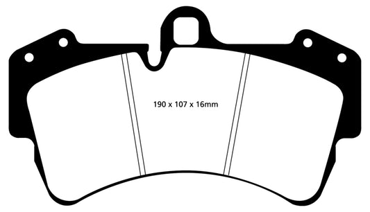 EBC Ultimax2 front brake pads for Audi Q7 3.0 Supercharged (2011-2015) with OE design, shown in the image.