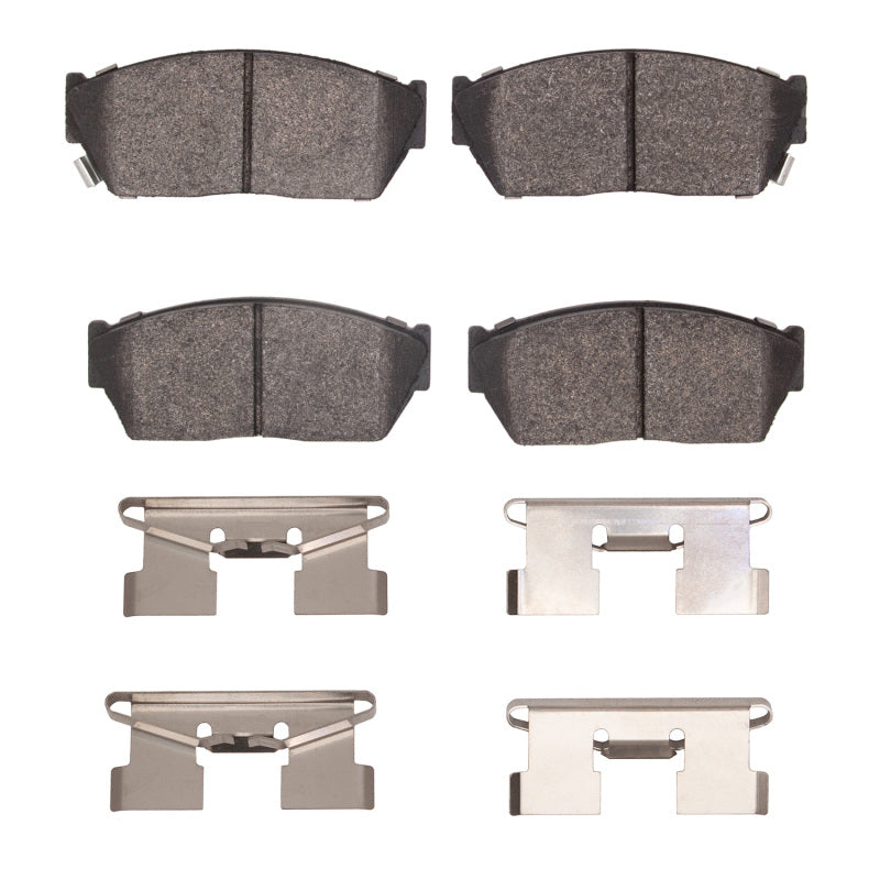 R1 Concepts front ceramic brake pads and hardware kit for Honda Civic Sedan 1982-1987, OE quality brake replacement.
