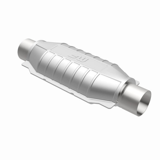 MagnaFlow universal catalytic converter with 2.25-inch inlet and outlet, center/center oval design, for vehicle exhaust systems.