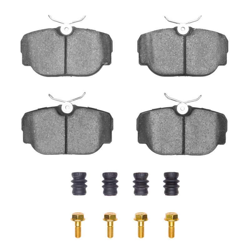 R1 Concepts rear ceramic brake pads and hardware kit for Land Rover Discovery 1994-2004, OE quality brake replacement parts