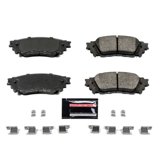 PowerStop Z23 Evolution Sport brake pads for rear of 2015-2017 Lexus NX200t, including hardware, performance brake replacement.