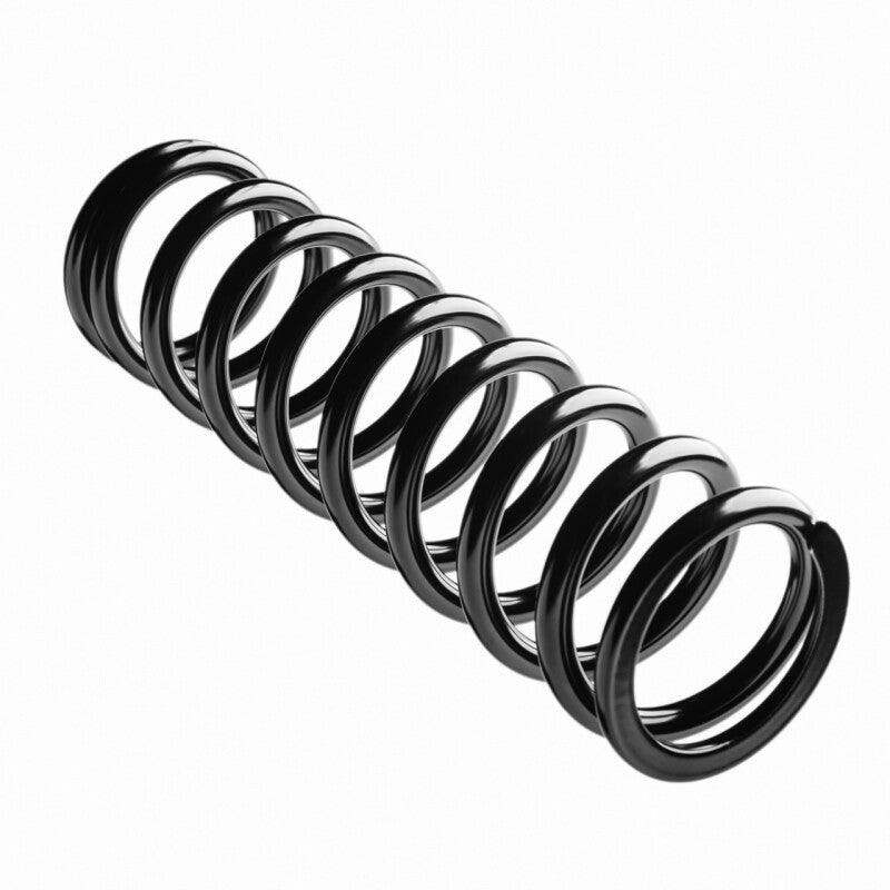 QA1 high travel coilover spring, 8-inch length, 2.5-inch ID, 250 lbs/in, straight black coil spring for suspension systems.