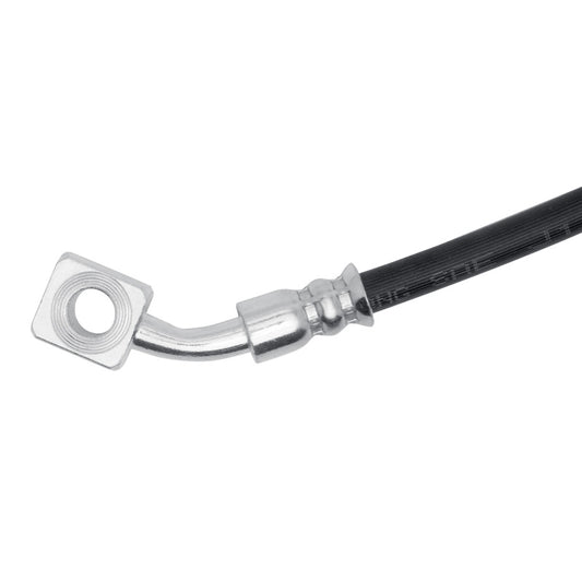DFC 13-19 Cadillac CTS front-left brake hose from brake line kit, showing durable rubber and metal fittings for reliable braking.