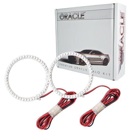 Oracle Lighting Ford Mustang V6 fog light halo kit with white LED rings installed on bumper fog lights.
