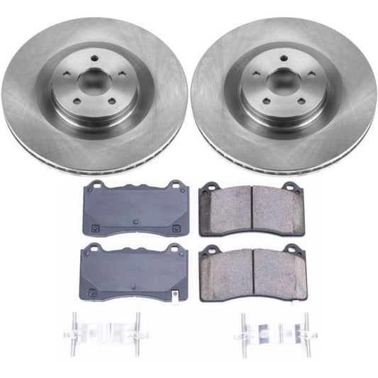 PowerStop OE brake kit for 2016-2018 Ford Focus front brakes, includes rotors and calipers for enhanced stopping power