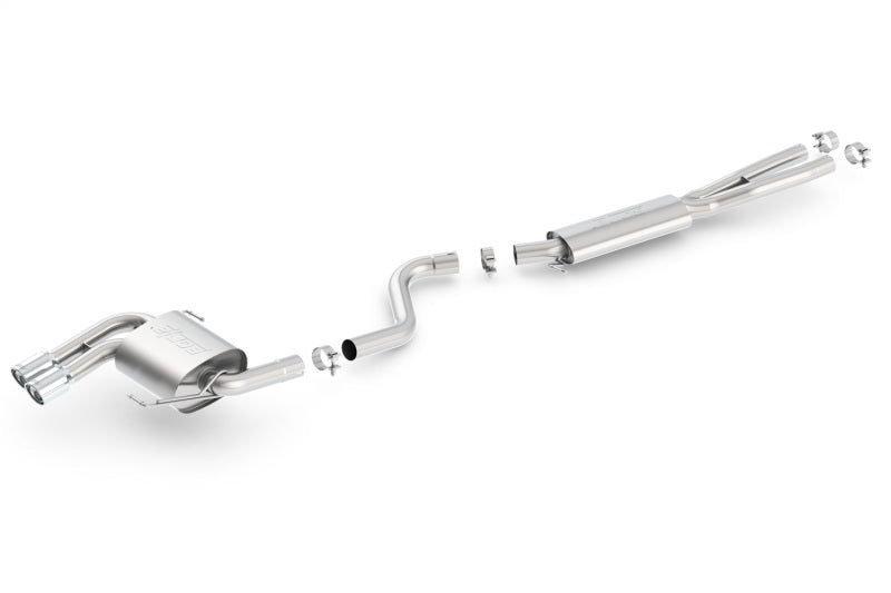 Borla catback exhaust system for BMW 328i E90 2.0L RWD, dual left rear exit touring style, vehicle performance upgrade