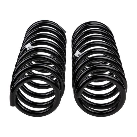 Old Man Emu front coilover coil spring for ARB / OME coil spring LC RJ70 HD vehicle, showcasing the spring's coil design and size.