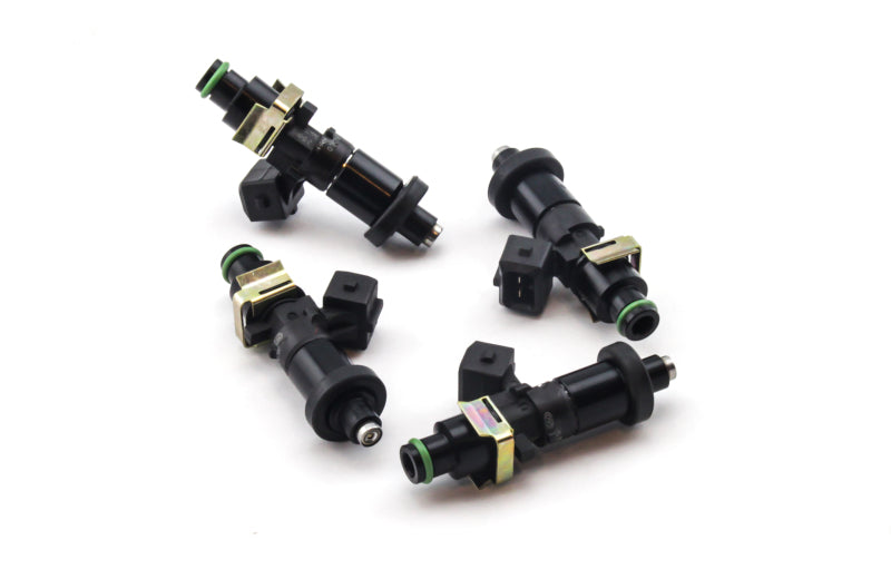 Set of four DeatschWerks Bosch EV14 1200cc fuel injectors for Honda Civic and Acura Integra 92-01, 4-cylinder engine.