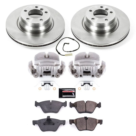 PowerStop front brake kit with calipers for 2006 BMW 330i, includes OE-style brake components and hardware.