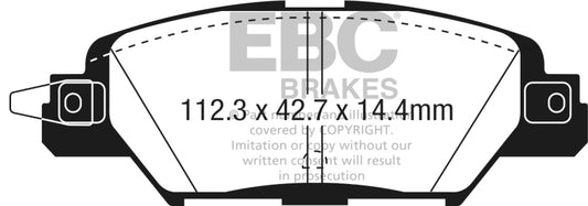 EBC Greenstuff rear brake pads for Mazda CX-5 2.0L, performance brake pads installed on the vehicle's rear wheels.