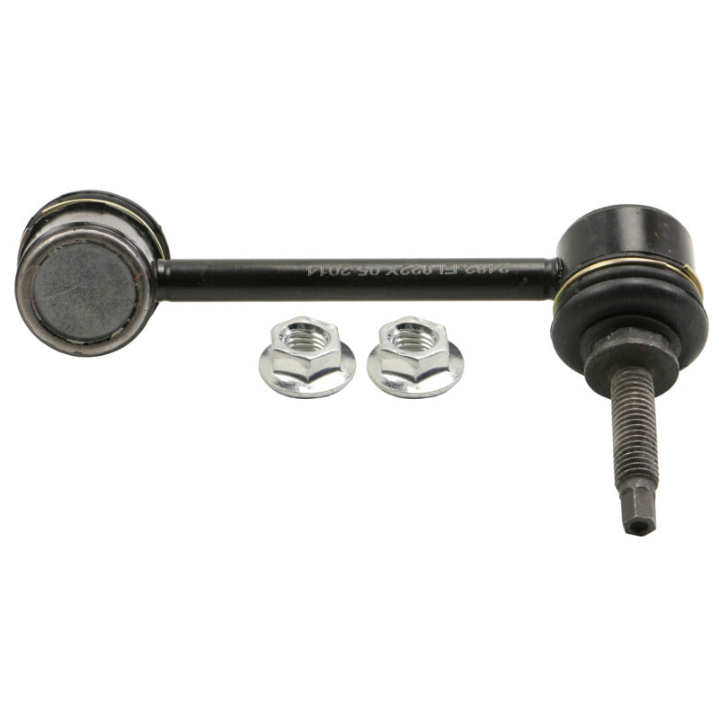 Moog Ford Police Interceptor Sedan rear left sway bar endlink from the stabilizer bar link kit, showing the metal part with bushings.