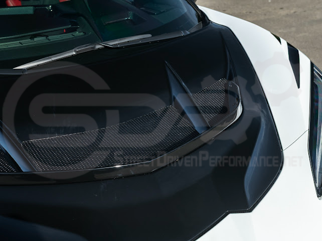 2020-PRESENT CHEVROLET CORVETTE C8 | ZR1 REPLICA STYLE CARBON FLASH FRONT VENTED HOOD