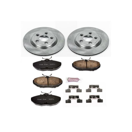 PowerStop OE rear brake kit for 2005 Jaguar Vanden Plas, includes brake pads and rotors for reliable stopping performance.