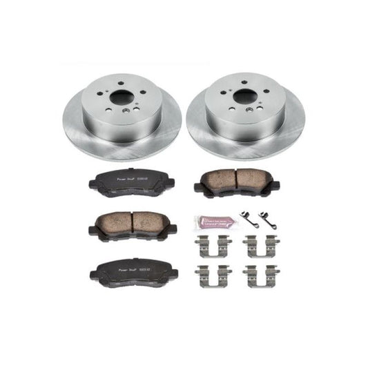PowerStop OE rear brake kit for 2008-2013 Toyota Highlander, includes brake pads and rotors, designed for reliable stopping power.