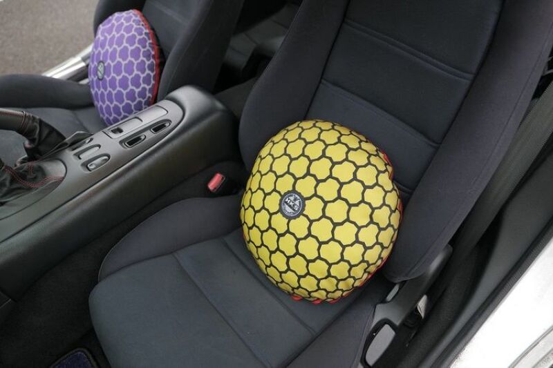 HKS SPF Yellow seat cushion with cushioning padding, designed for comfort and support in a vibrant yellow color.