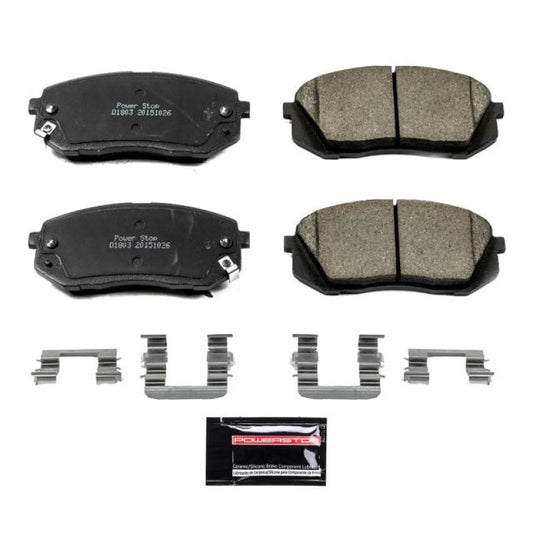 PowerStop Z23 Evolution Sport brake pads with hardware for 2015-2016 Hyundai Sonata, front performance brake pad set