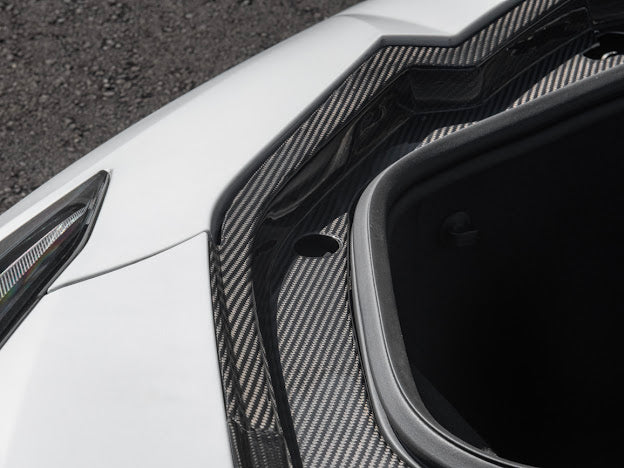 2020+ CHEVROLET CORVETTE C8 | FACTORY STYLE CARBON FIBER FRONT TRUNK TRIM KIT REPLACEMENT