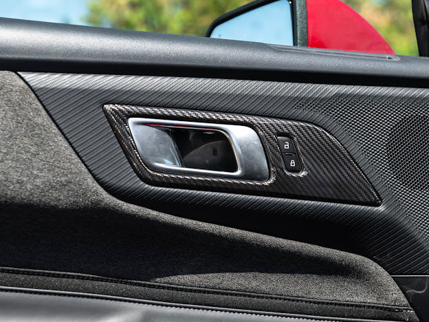 2024-Up Ford Mustang S650 | CARBON FIBER Interior Side Door Handle Panel Cover