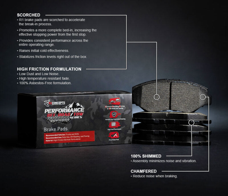 R1 74-83 Mercury Comet Front Performance Off-Road/Tow Brake Pads