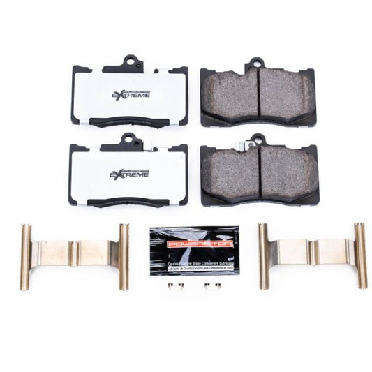 PowerStop Z26 Extreme Street brake pads for 2016-2017 Lexus GS200t front, high-performance brake pads with hardware.