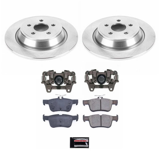 PowerStop OE rear brake kit with calipers for 2016-2018 Lincoln MKX, including brake rotors and calipers.