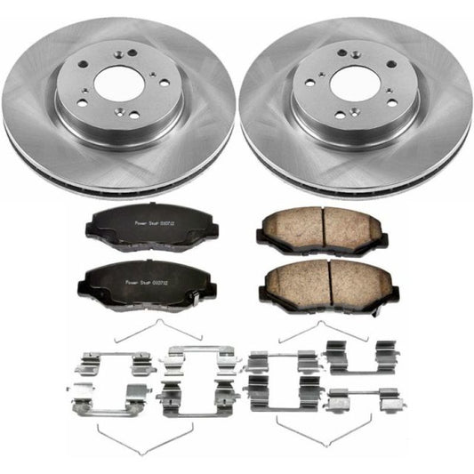 PowerStop OE brake kit for 2012-2016 Honda CR-V, front Autospecialty brake components with brake pads and rotors visible in the image.