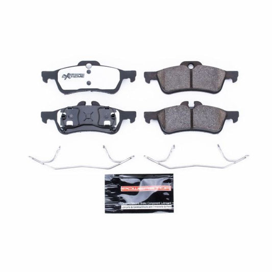 PowerStop Mini Cooper rear Z26 Extreme Street performance brake pads with hardware for enhanced braking performance.