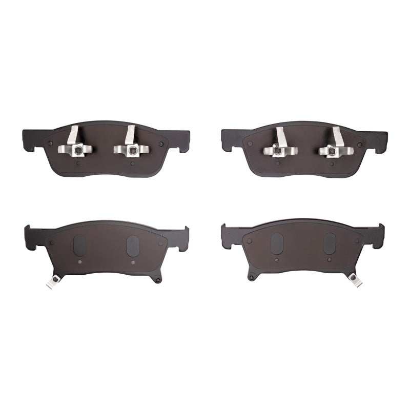 R1 Concepts R1 19-26 Subaru Ascent front ceramic brake pads, OE type with metal backing and brake pad friction surface.