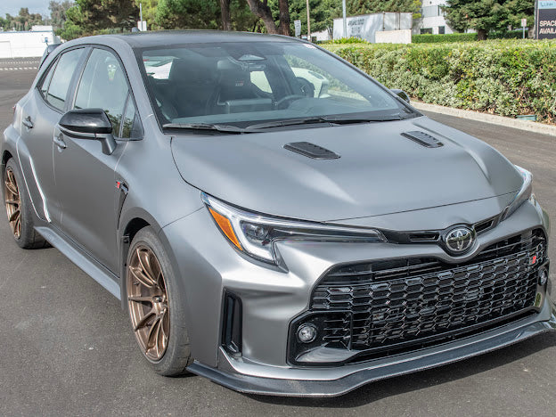 2023-UP TOYOTA GR COROLLA |FACTORY STYLE CARBON FIBER FRONT BULGE HOOD VENTS REPLACEMENT
