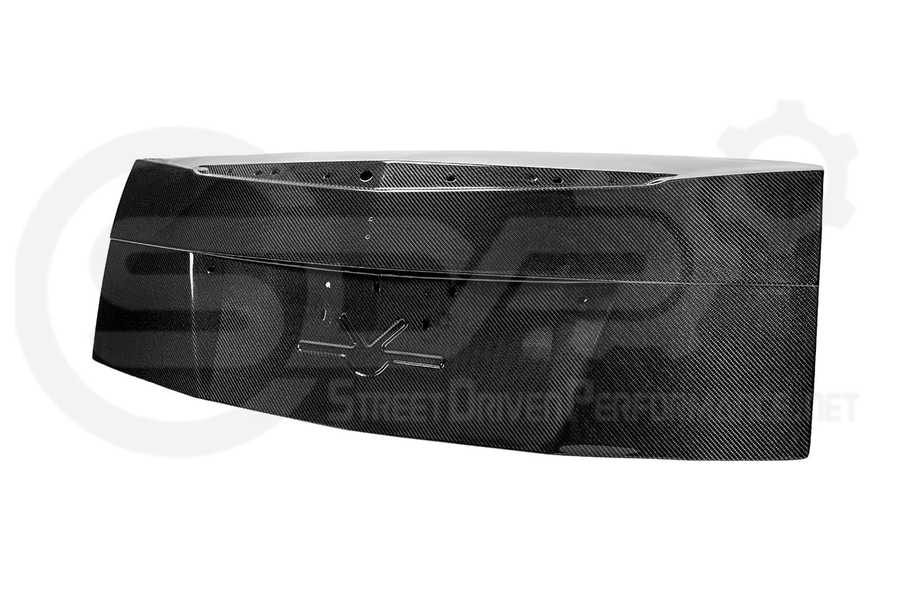 Carbon fiber rear trunk lid replacement for 2009-2015 Cadillac CTS and CTS-V sedan by Street Driven Performance.