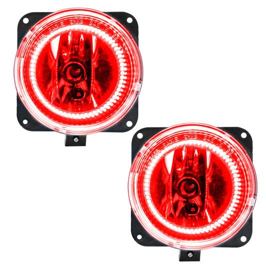 Oracle Lighting red LED halo fog lights for 2005-2007 Ford Escape, pre-assembled automotive fog lights with halo rings.