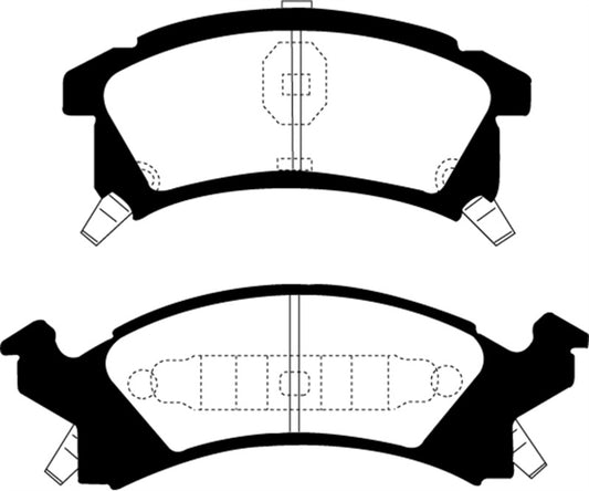 EBC Ultimax2 front brake pads for Buick Skylark 96-98, OE style, showing the brake pad set with metal backing plates.