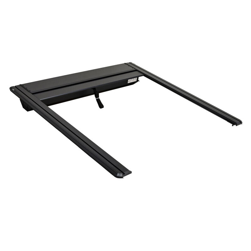 Westin manual retractable roll-up tonneau cover in black for 22-26 Toyota Tundra 5.5ft bed, shown installed on truck bed.