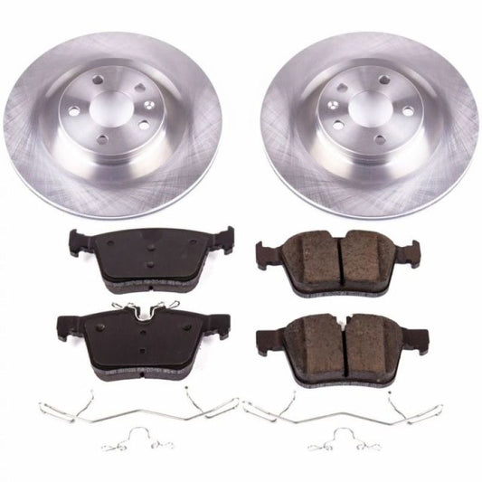 PowerStop OE rear brake kit for 2017-2018 Volvo S90, includes brake pads and rotors, designed for optimal stopping power.