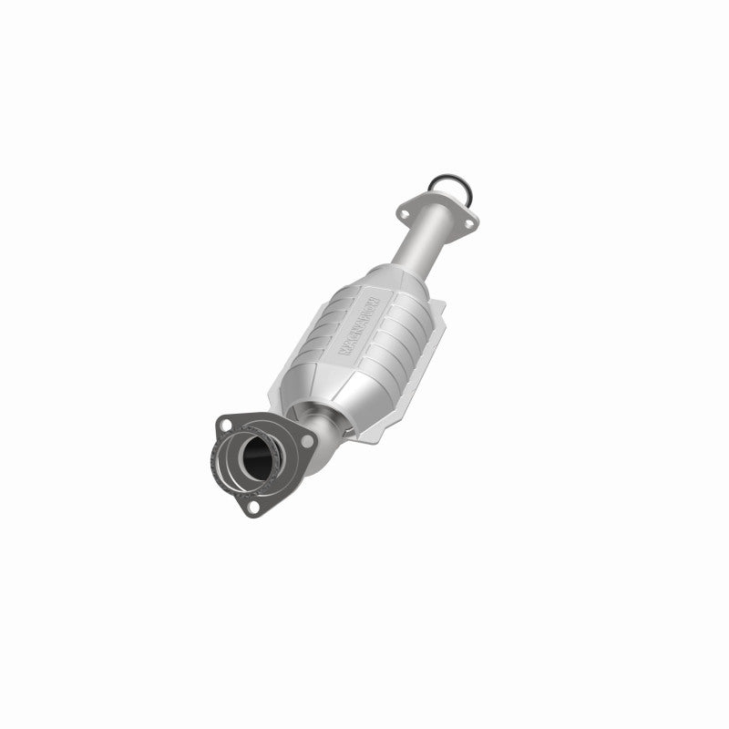 MagnaFlow direct fit catalytic converter for 2003-2004 Toyota Tundra V8 4.7L gas engine, shown installed on vehicle exhaust system.