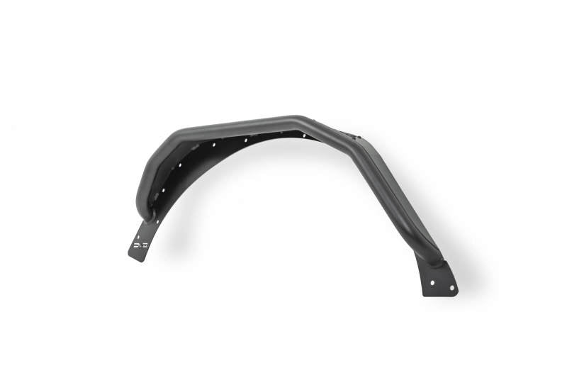 DV8 Offroad Jeep Wrangler JL Spec Series tube fenders, black steel with rugged design, mounted on a 2021 Jeep Wrangler JL.